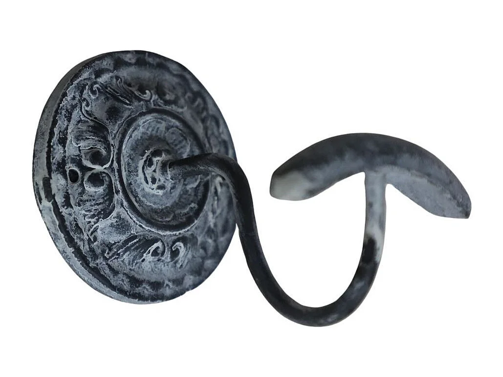 Porte manteau mural en métal gris 8 x 7 cm