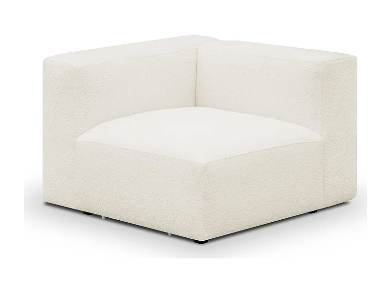 Module d'angle réversible en tissu bouclé beige - Modulo