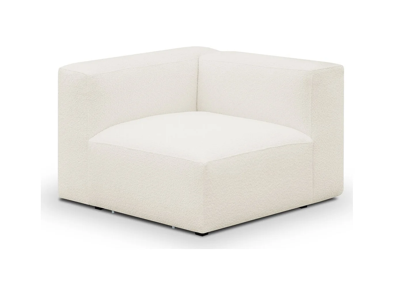 Module d'angle réversible en tissu bouclé beige - Modulo