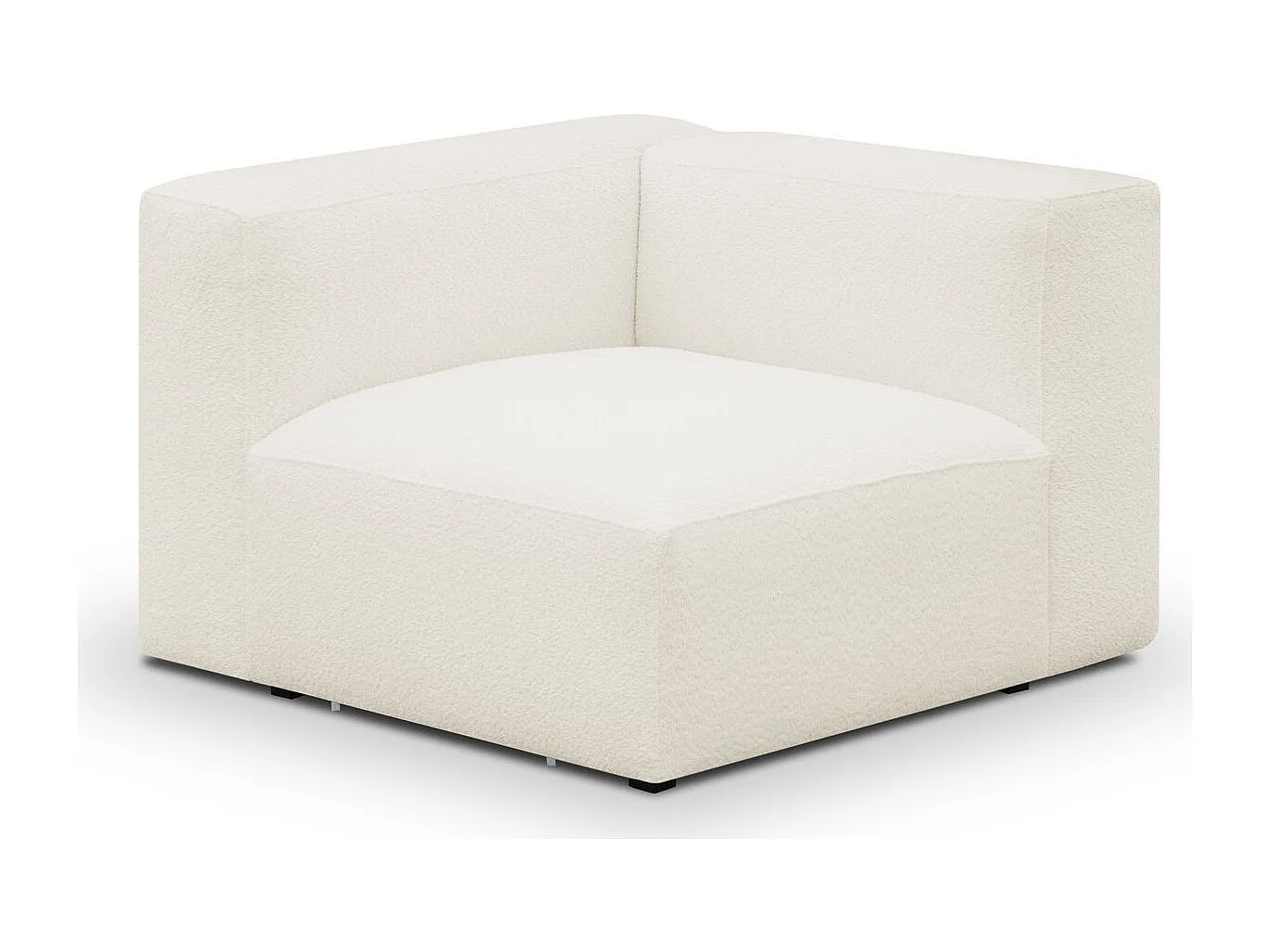 Module d'angle réversible en tissu bouclé beige - Modulo