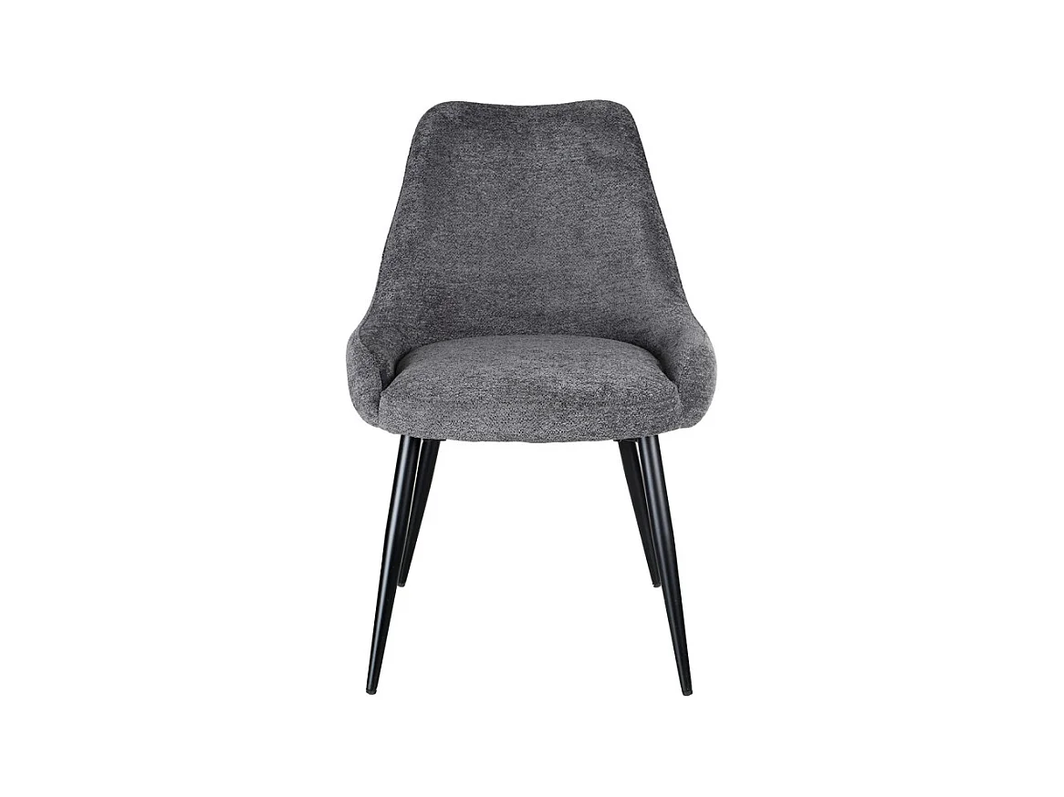 Chaise en tissu doux gris anthracite et pieds métal noir – TARA