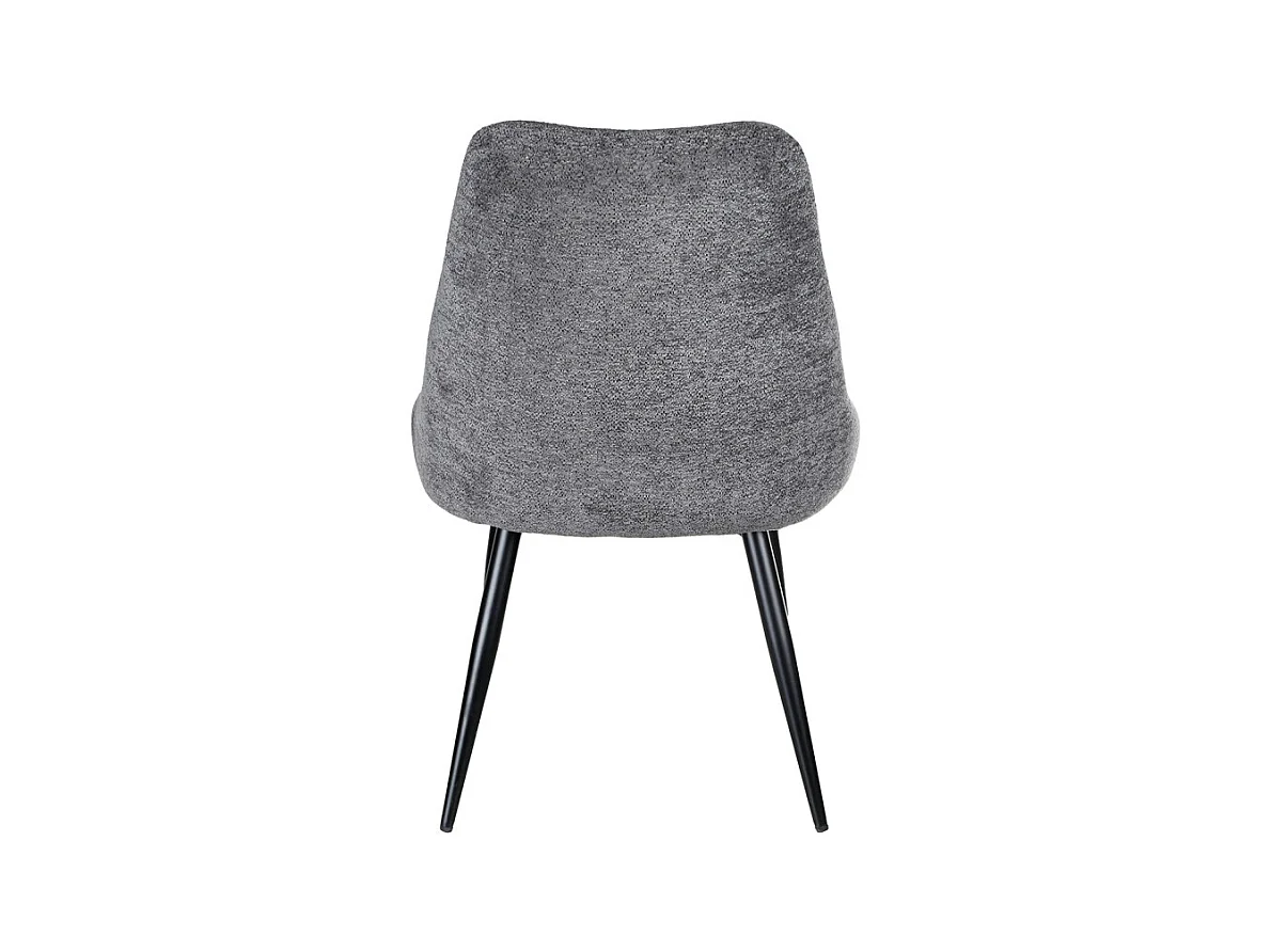 Chaise en tissu doux gris anthracite et pieds métal noir – TARA