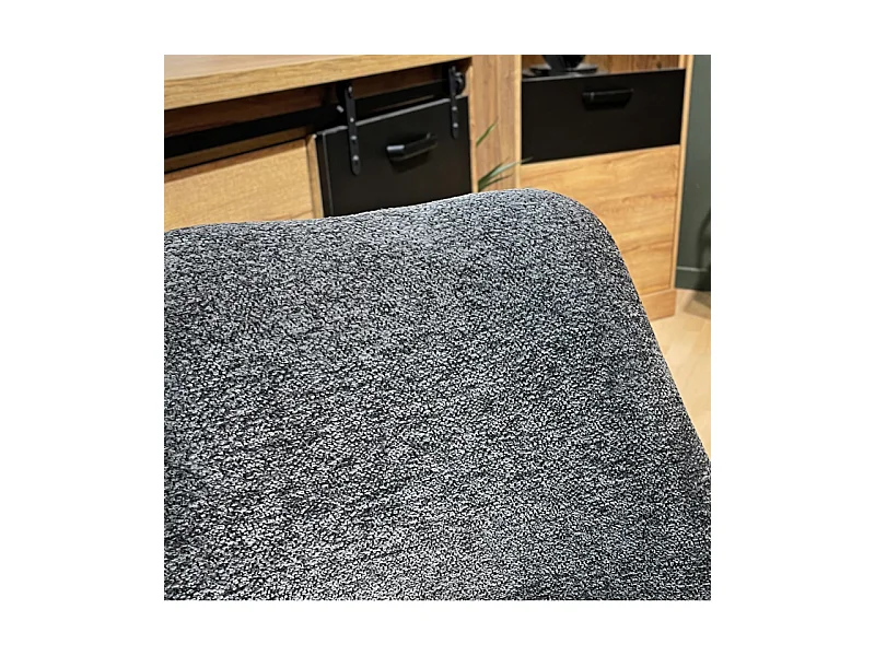 Chaise en tissu doux gris anthracite et pieds métal noir – TARA