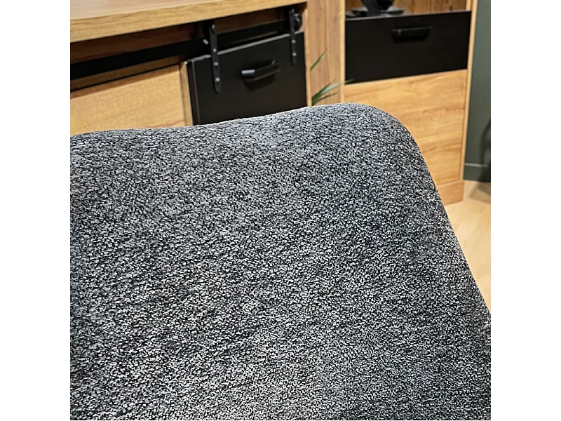 Chaise en tissu doux gris anthracite et pieds métal noir – TARA