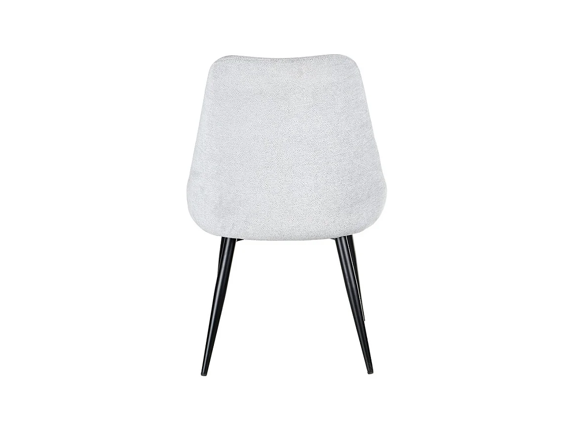 Chaise en tissu doux gris clair avec pieds métal noir – TARA