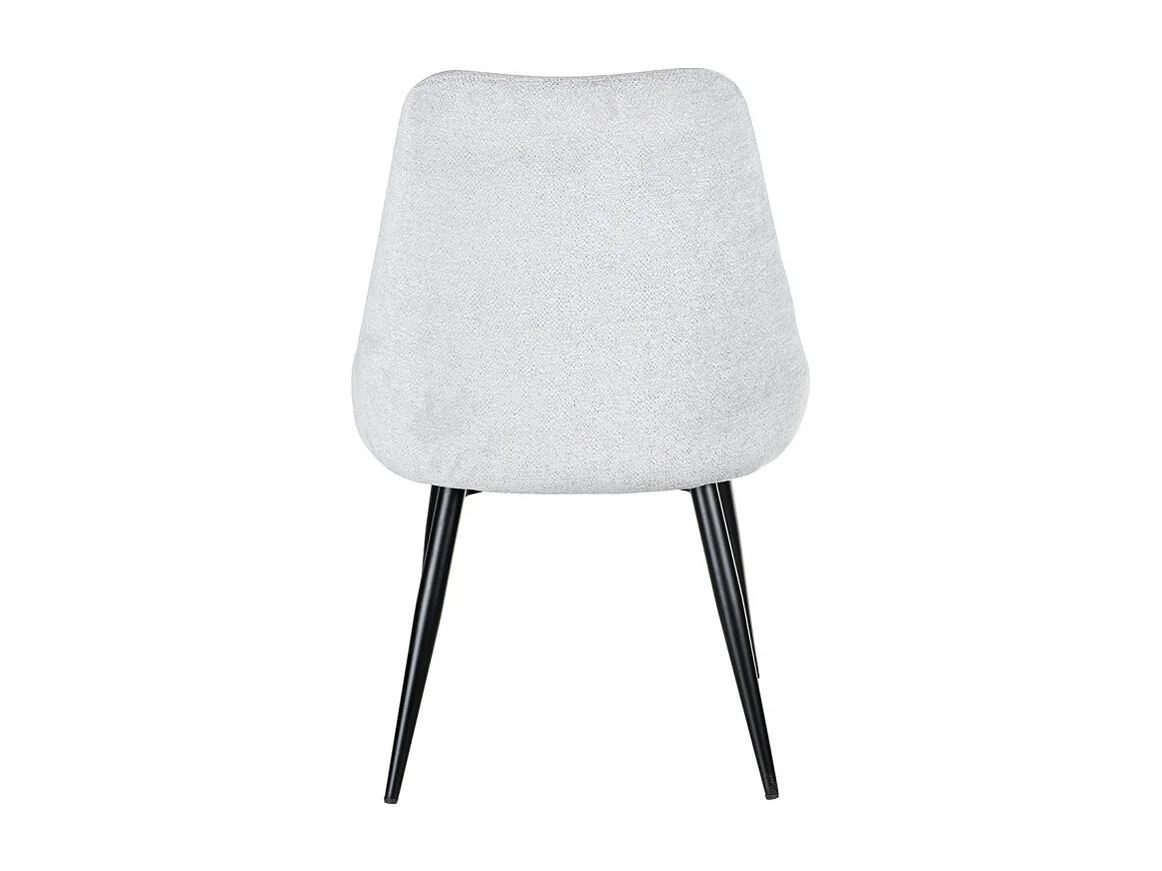 Chaise en tissu doux gris clair avec pieds métal noir – TARA