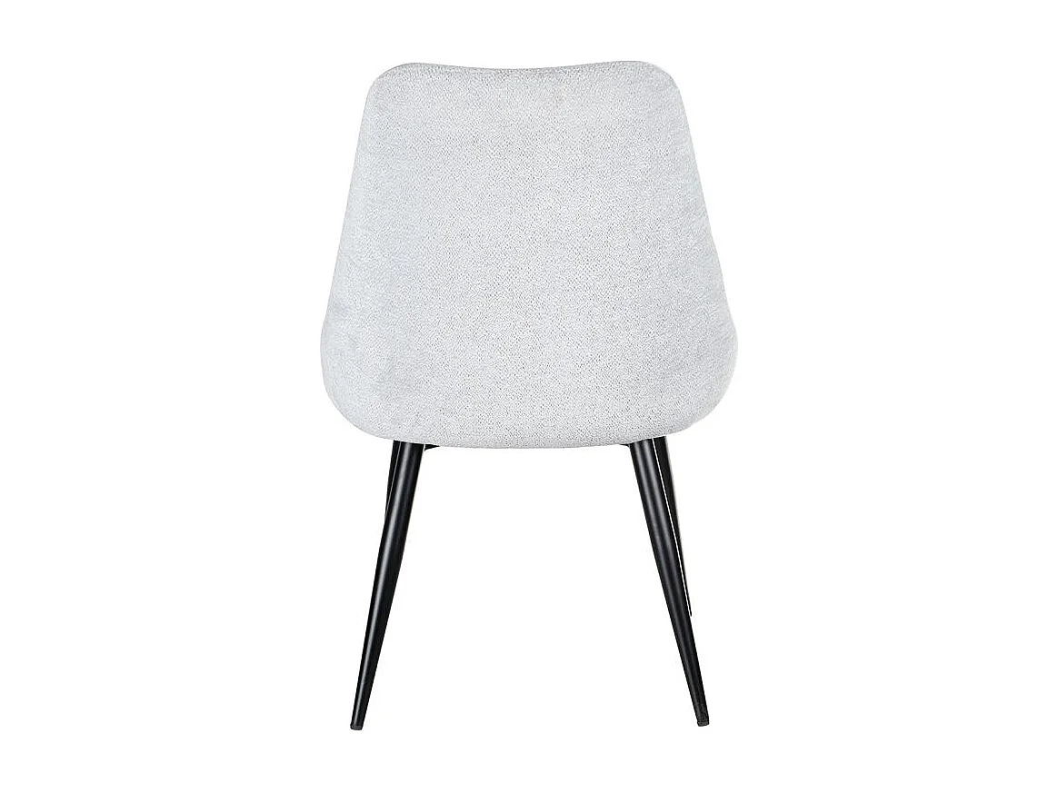 Lot 2 chaises en tissu doux gris clair et pieds métal noir – TARA