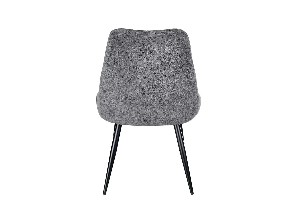 Lot 2 chaises en tissu doux gris anthracite et pieds métal – TARA