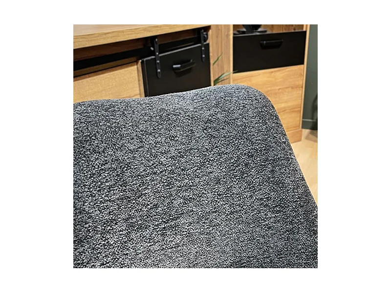 Lot 2 chaises en tissu doux gris anthracite et pieds métal – TARA