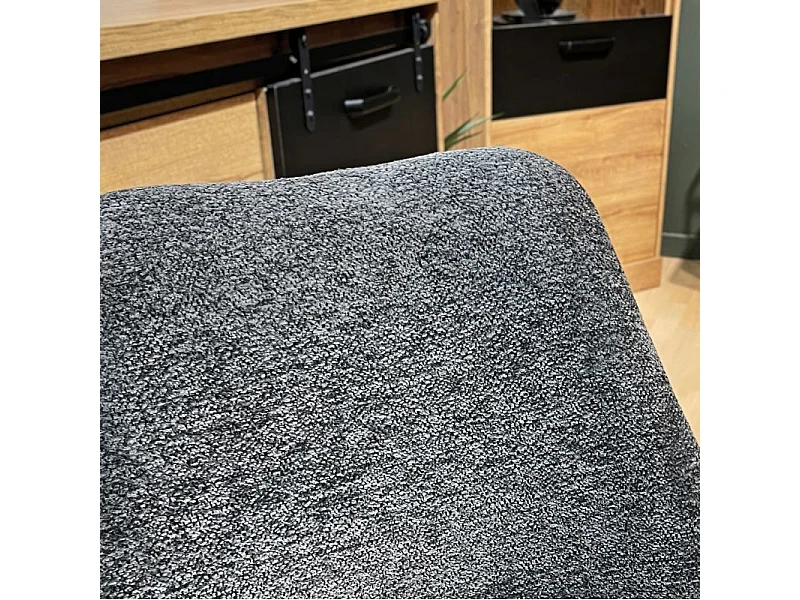 Lot 2 chaises en tissu doux gris anthracite et pieds métal – TARA