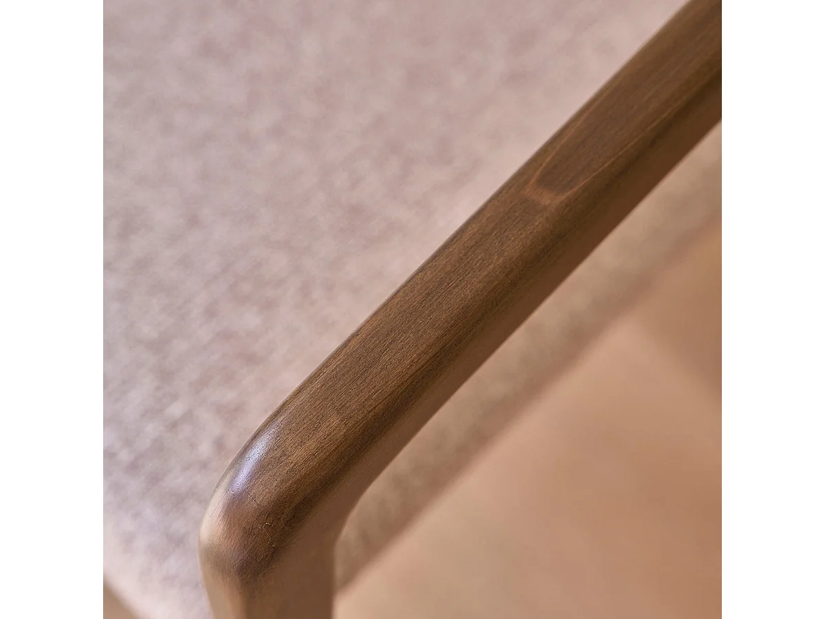 Lote de 2 sillas de madera maciza y tejido con textura beige chiné