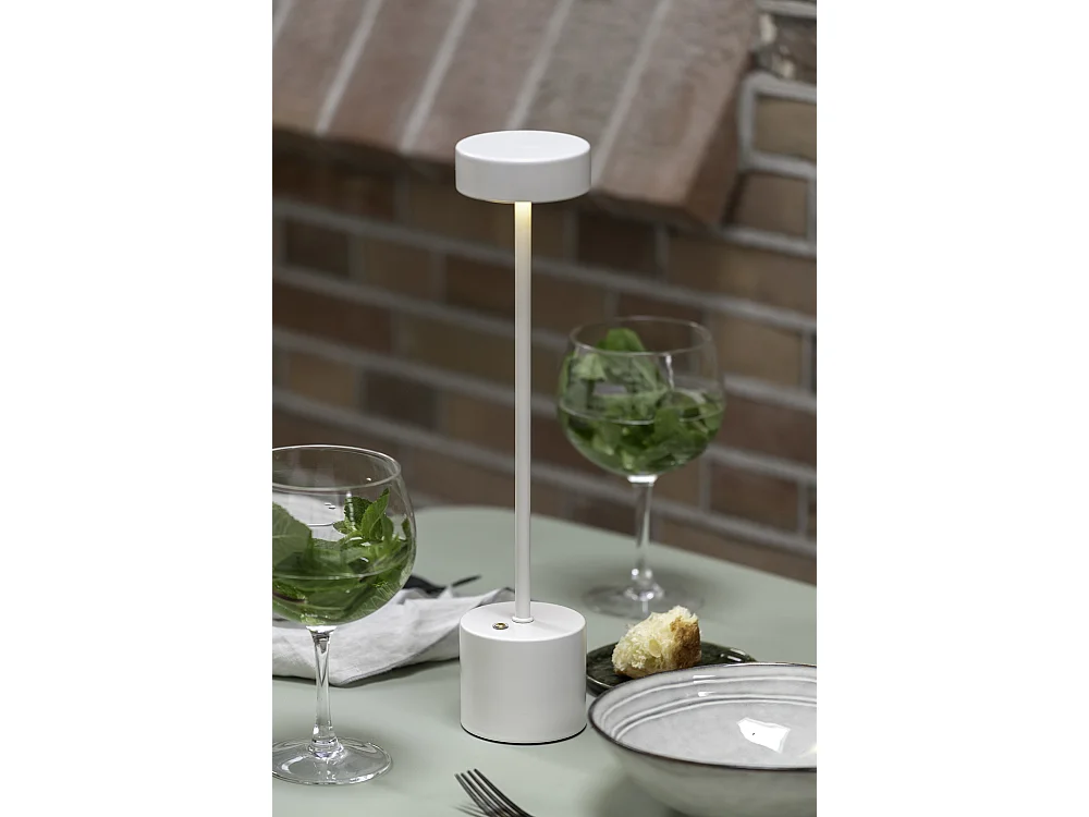 Tafellamp Ganar LED - 8x8x37.5 cm - Wit