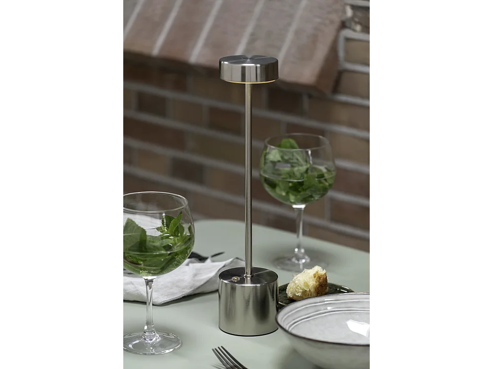 Tafellamp Ganar LED - 8x8x37.5 cm - Zilver