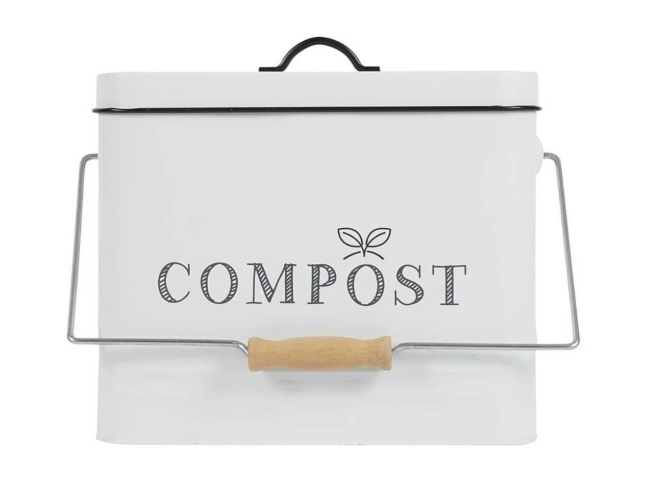 Poubelle à Compost 10L Métal avec Poignée et Couvercle avec Filtre - JETOR