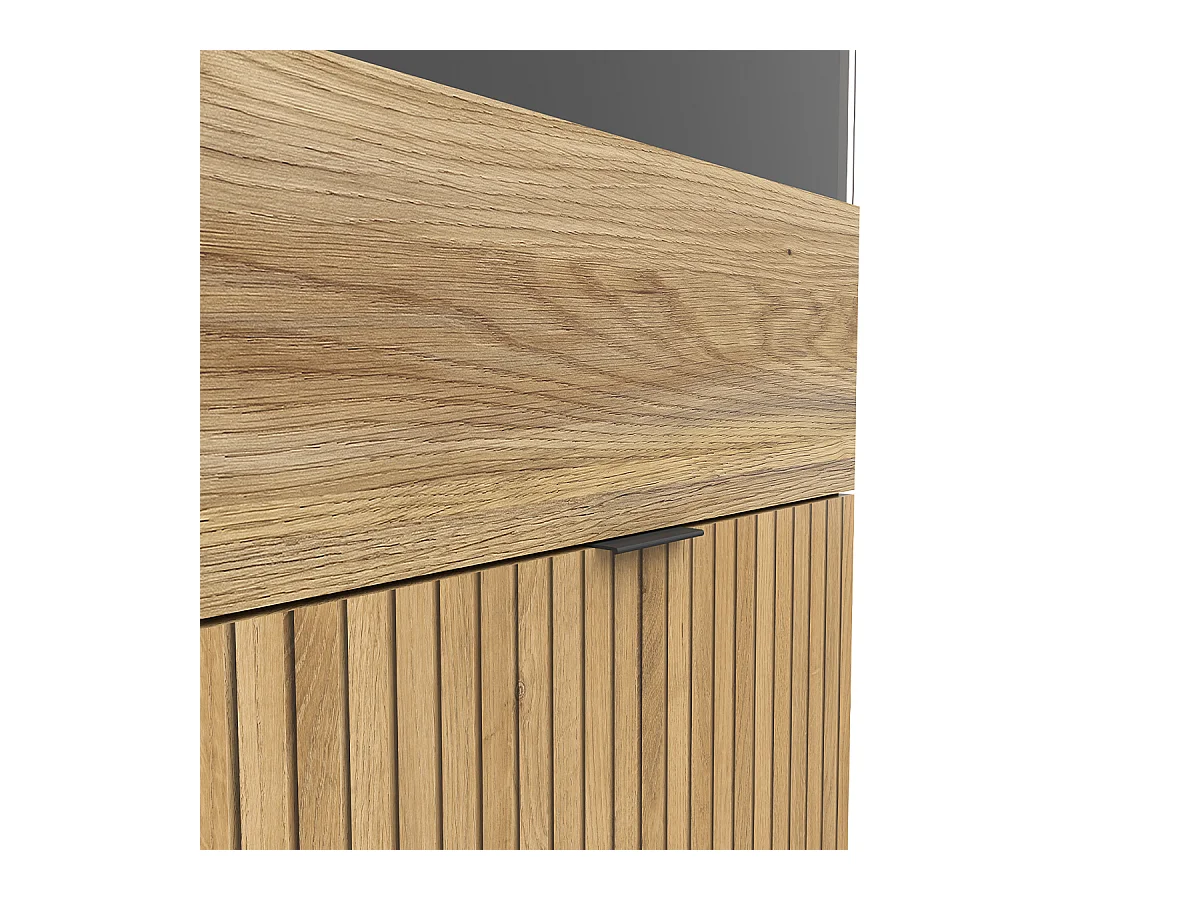 Pia Zwart en Hout 2-deurs vitrinekast