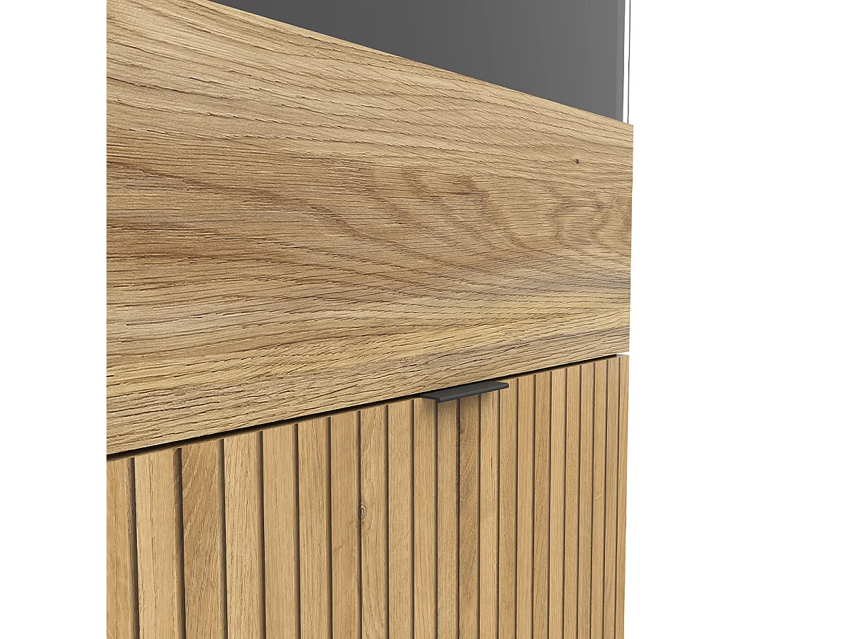 Pia Zwart en Hout 2-deurs vitrinekast