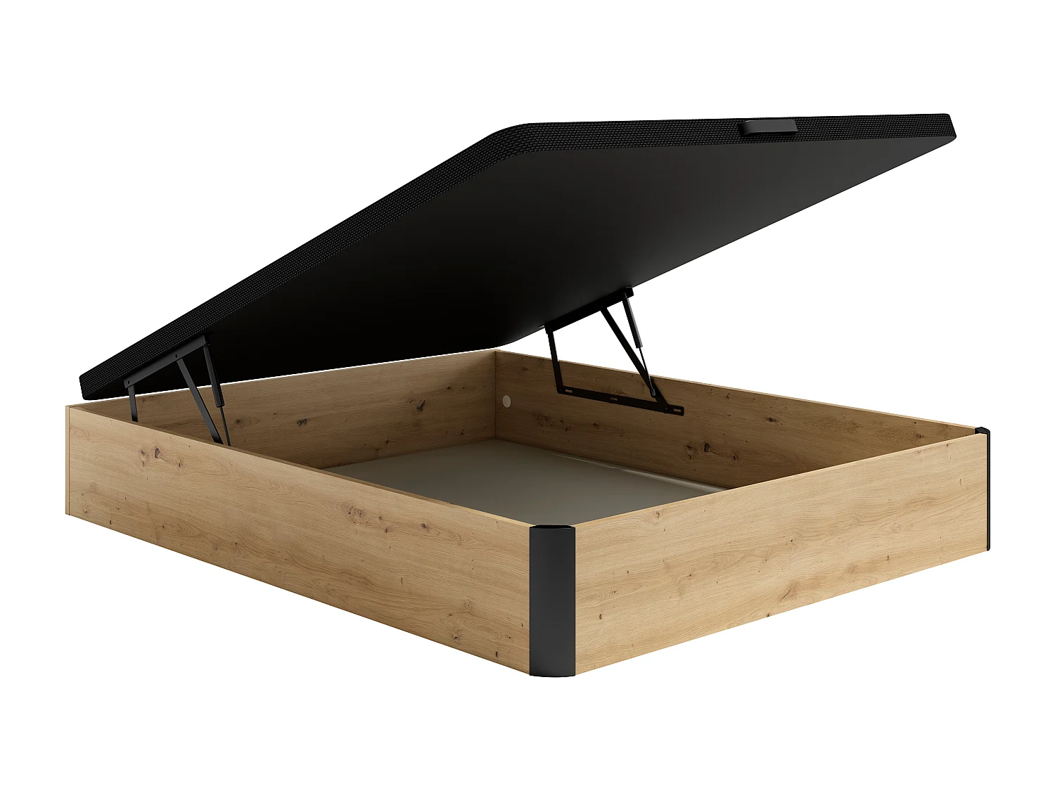 Sommier coffre 140 x 200 cm - Naturel clair et noir - NAMOSI de YSMÉE
