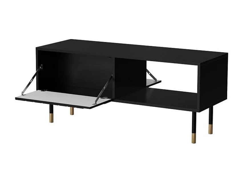 Table basse noir et doré 110 x 60 cm avec rangements Cardona