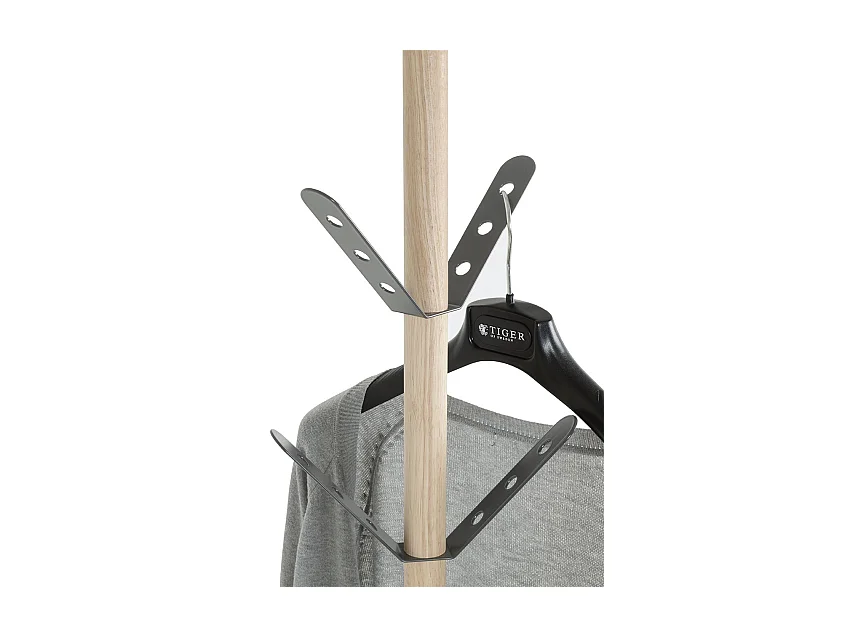 Porte-manteau avec 8 crochets , socle en marbre noir - Hauteur 179 x Diamètre 37 cm