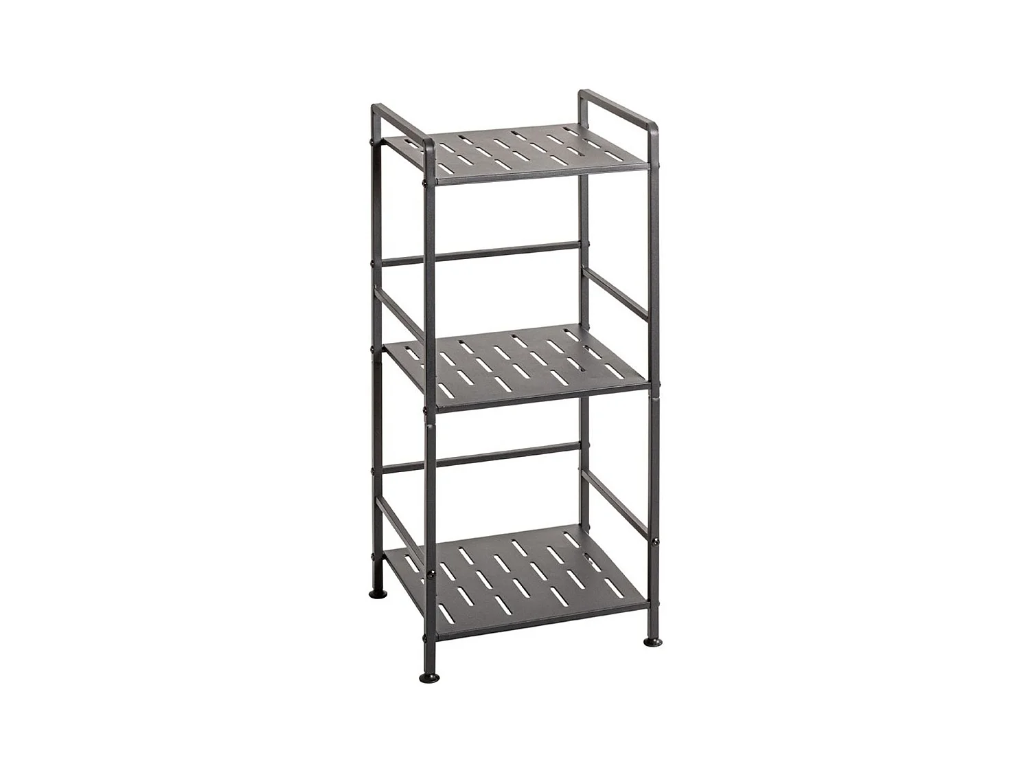 Etagère de 3 niveaux meuble de rangement en métal Gris anthracite - Longueur 33 x Hauteur 74 x Profondeur 28 cm