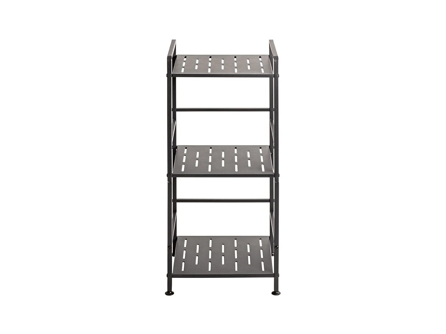 Etagère de 3 niveaux meuble de rangement en métal Gris anthracite - Longueur 33 x Hauteur 74 x Profondeur 28 cm