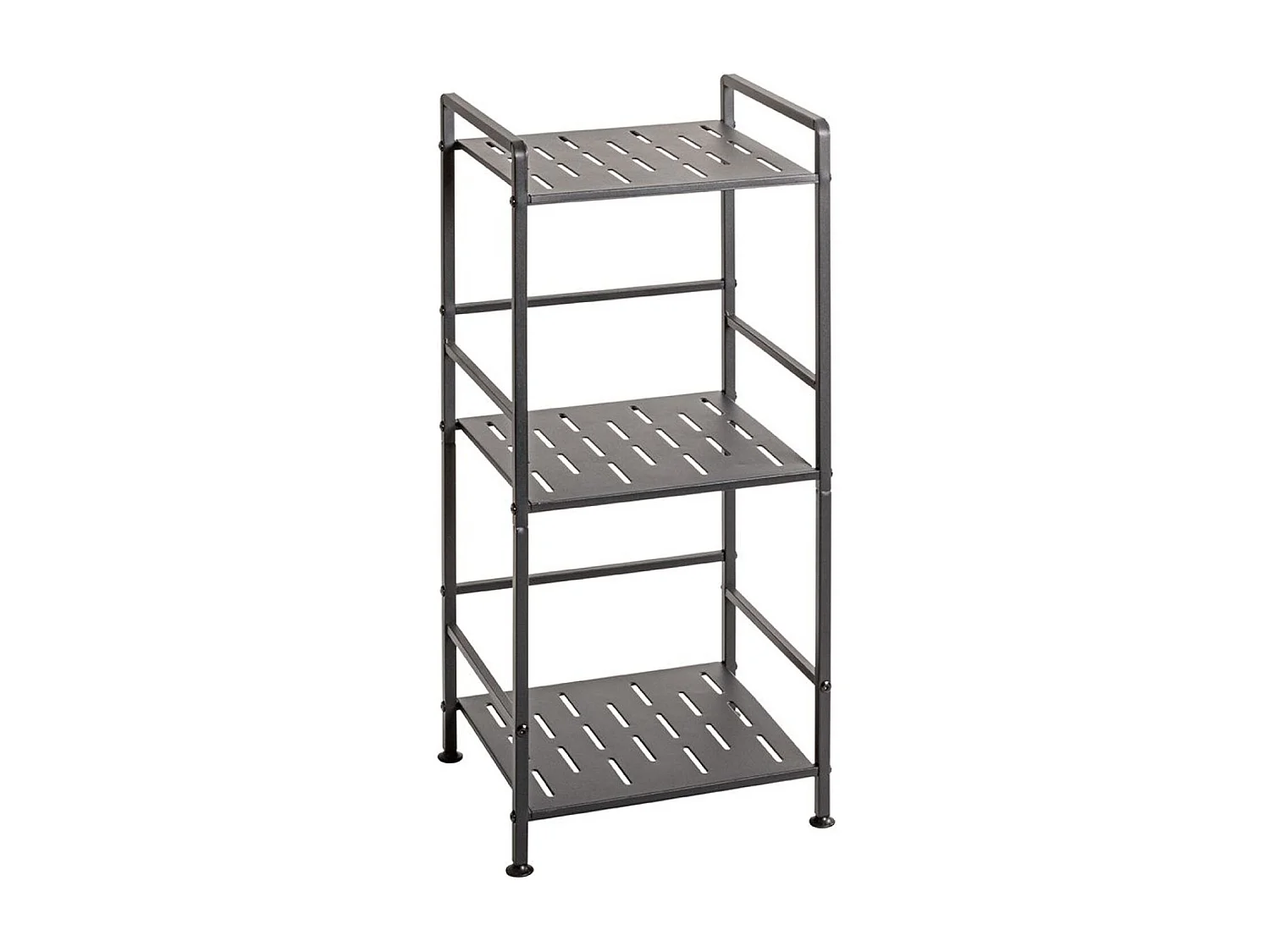 Etagère de 3 niveaux meuble de rangement en métal Gris anthracite - Longueur 33 x Hauteur 74 x Profondeur 28 cm