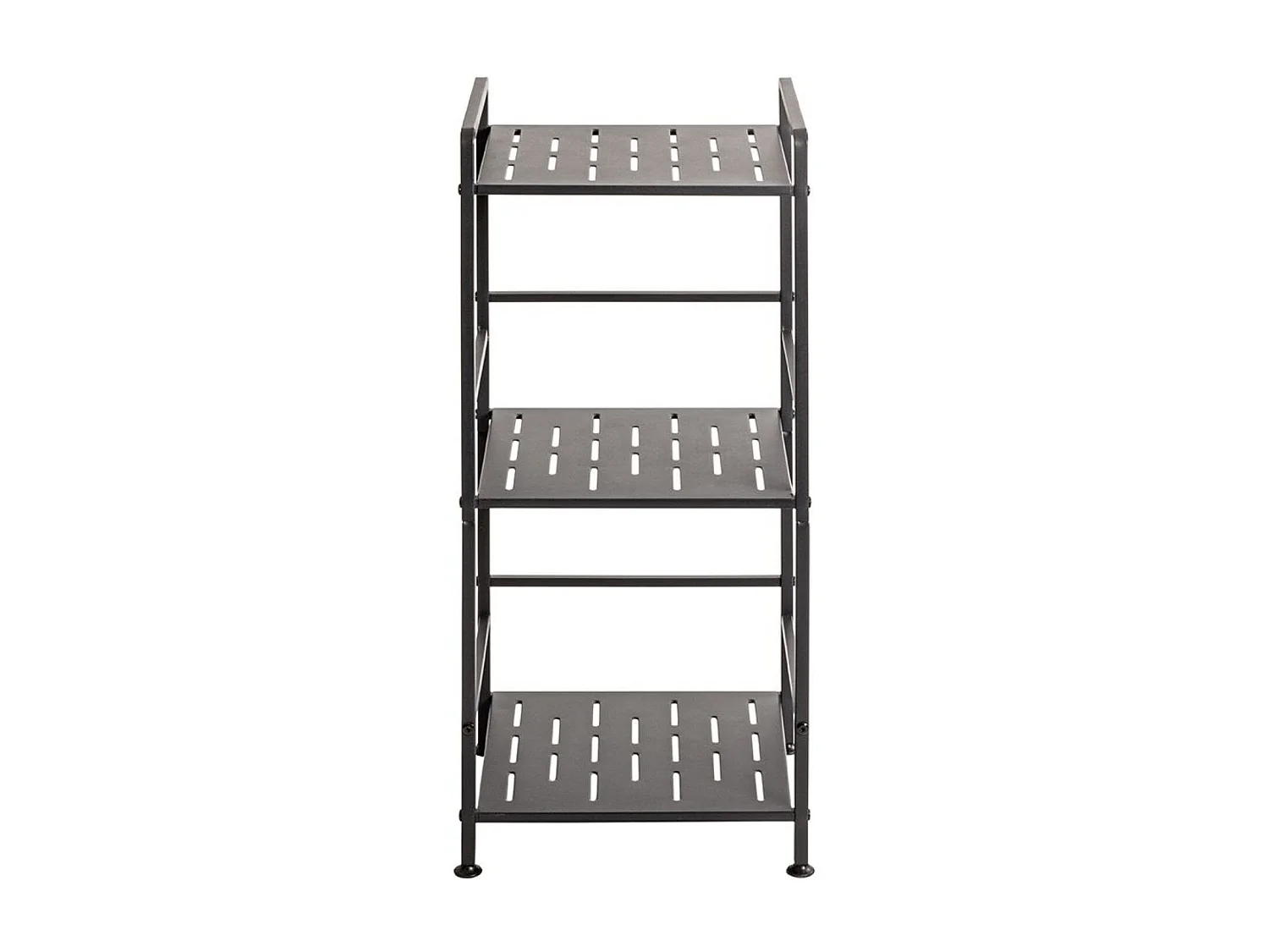 Etagère de 3 niveaux meuble de rangement en métal Gris anthracite - Longueur 33 x Hauteur 74 x Profondeur 28 cm