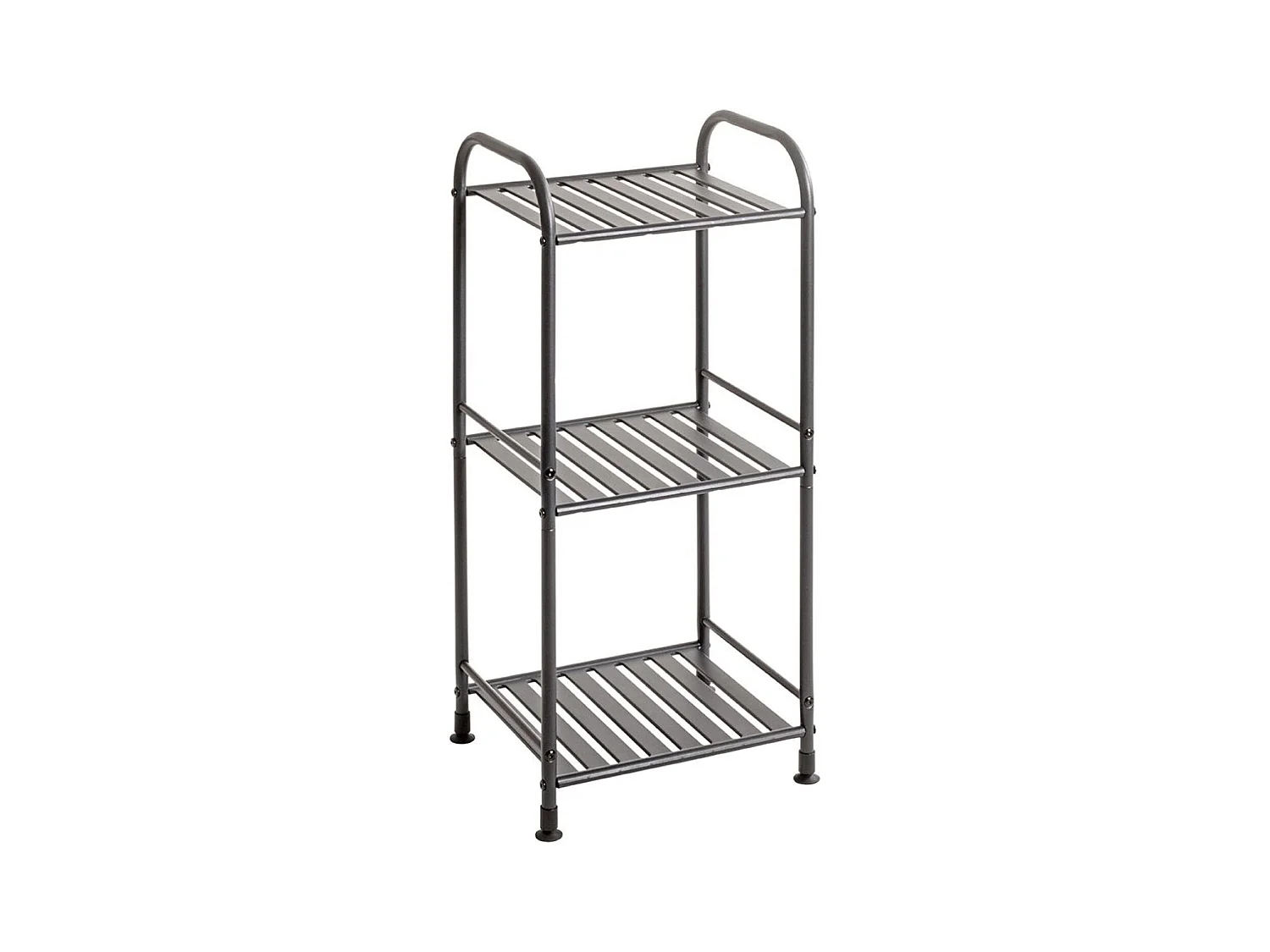 Etagère de 3 niveaux meuble de rangement en métal Gris anthracite - Longueur 33 x Hauteur 78 x Profondeur 28 cm