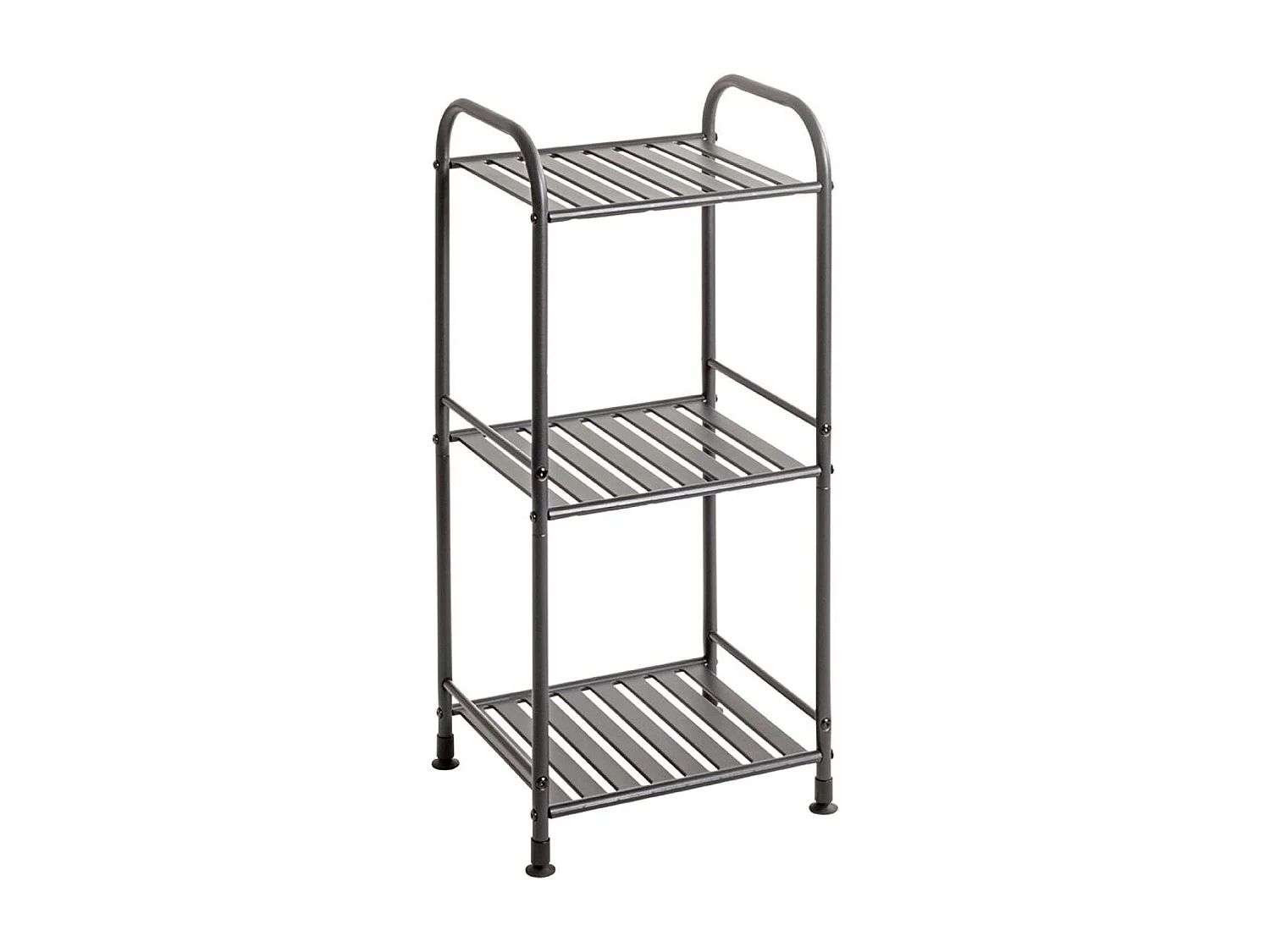 Etagère de 3 niveaux meuble de rangement en métal Gris anthracite - Longueur 33 x Hauteur 78 x Profondeur 28 cm