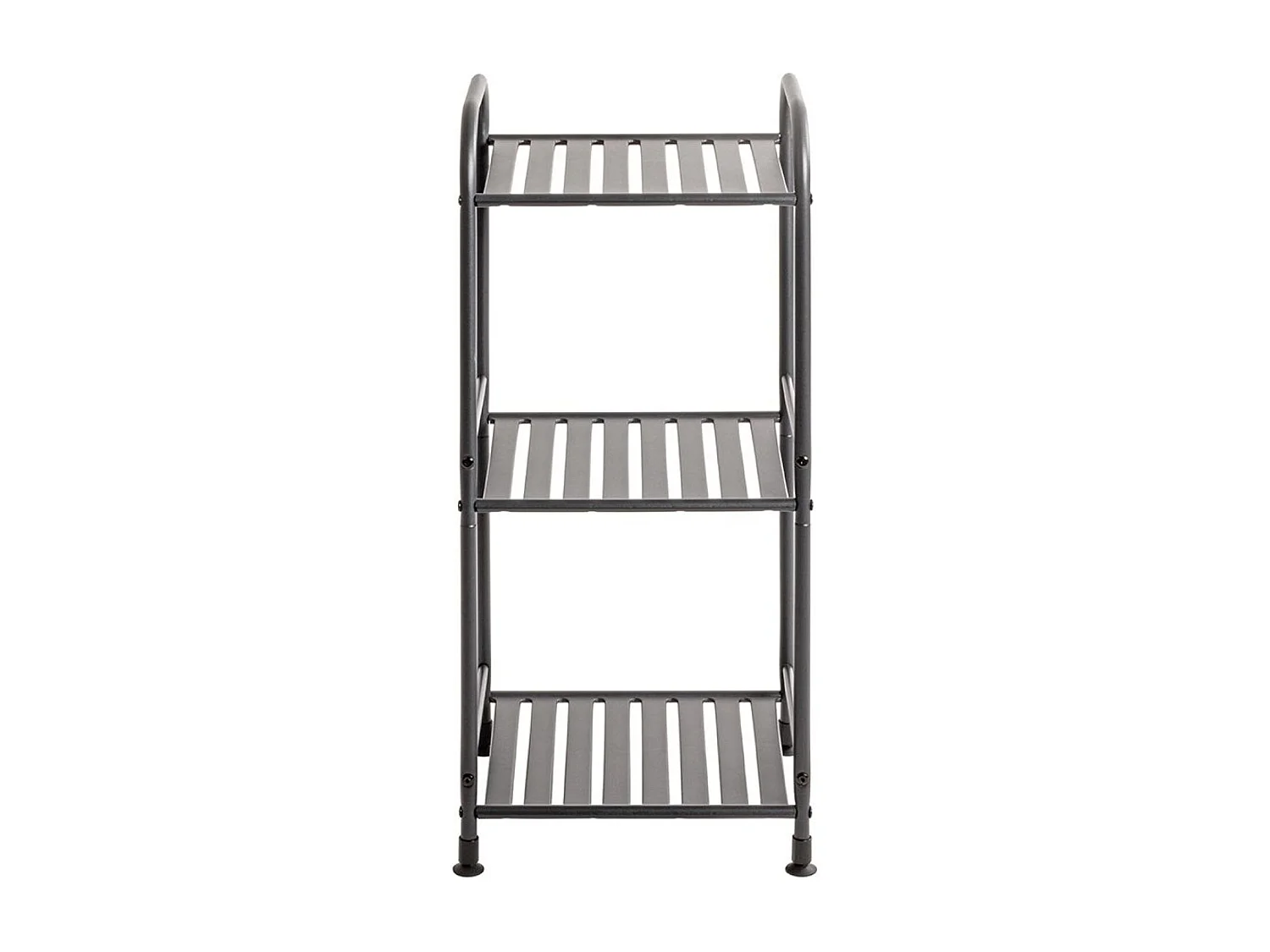 Etagère de 3 niveaux meuble de rangement en métal Gris anthracite - Longueur 33 x Hauteur 78 x Profondeur 28 cm