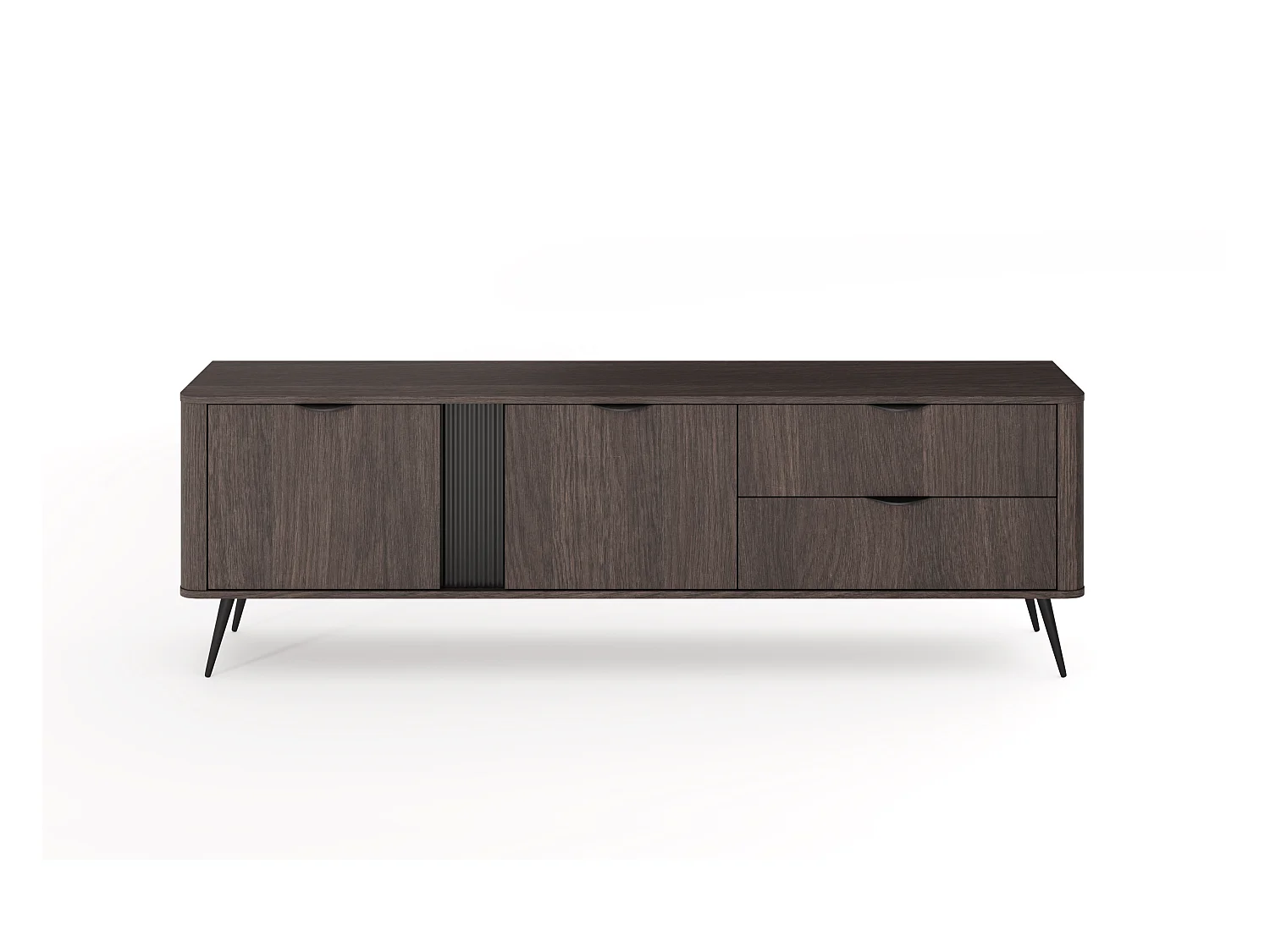 Meuble TV, chêne Dunin combiné avec du noir, 195,2 x 30 x 38 cm