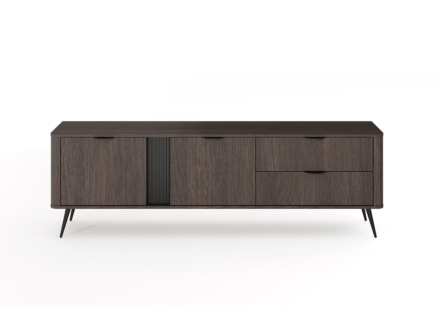 Meuble TV, chêne Dunin combiné avec du noir, 195,2 x 30 x 38 cm