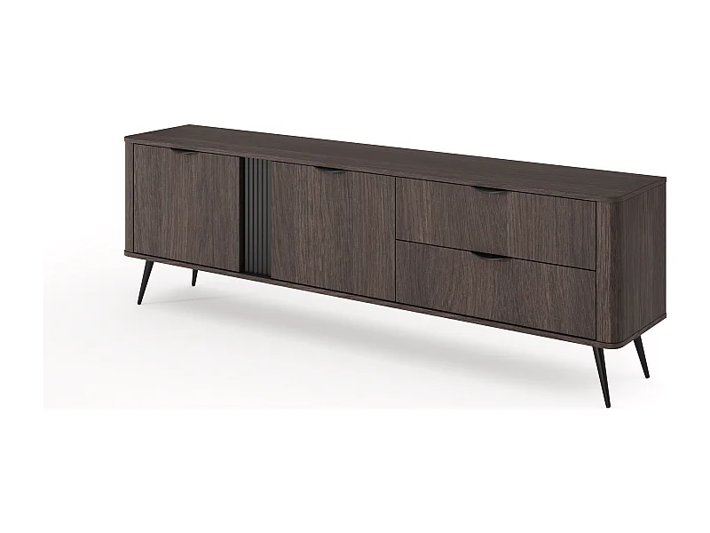 Meuble TV, chêne Dunin combiné avec du noir, 195,2 x 30 x 38 cm