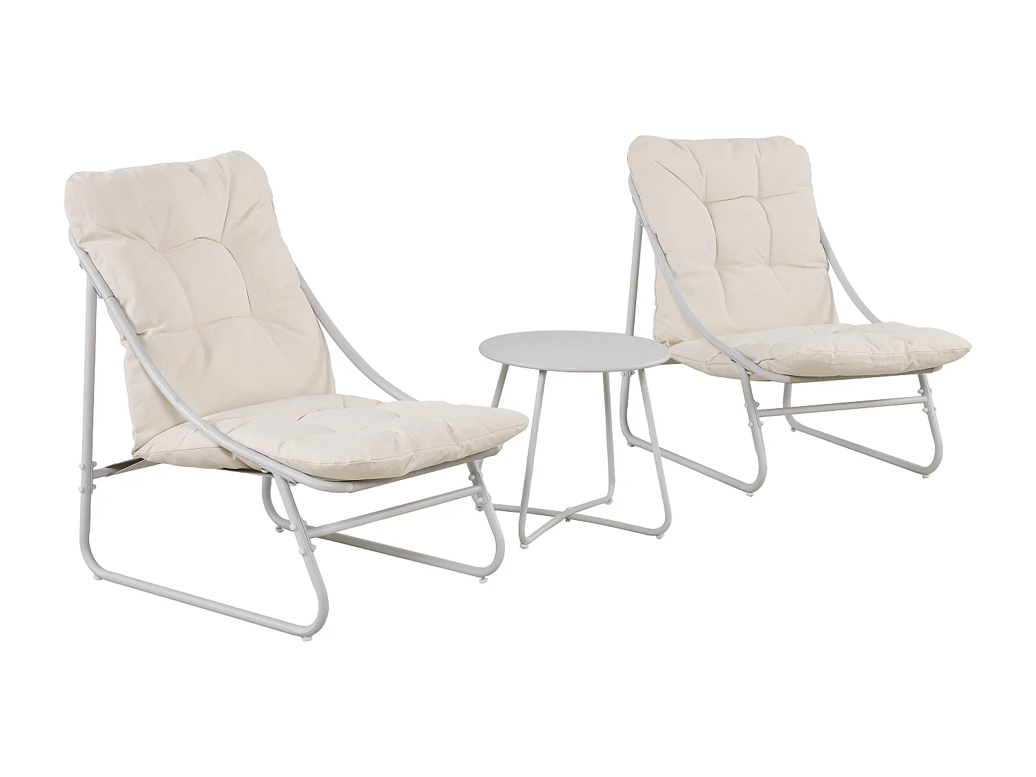 Salon de jardin 4 places – Canapé 2 places + 2 fauteuils + table basse – Résine tressée – Beige – Texas