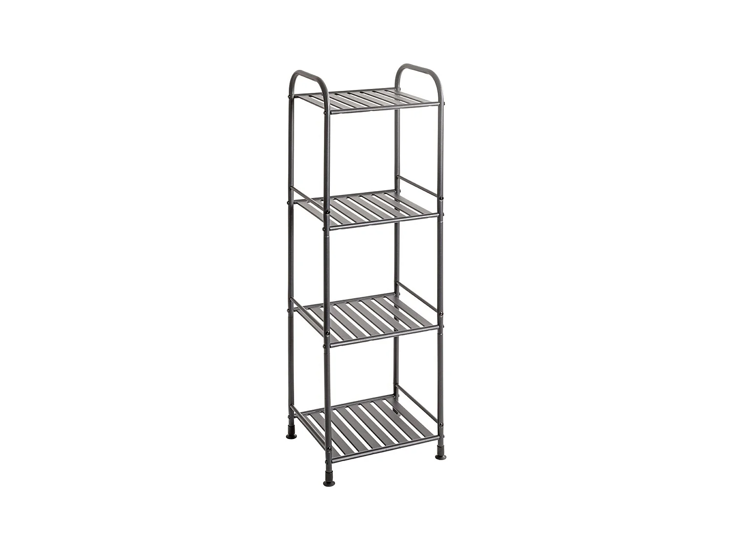 Etagère de 4 niveaux meuble de rangement en métal Gris anthracite - Longueur 33 x Hauteur 108 x Profondeur 28 cm