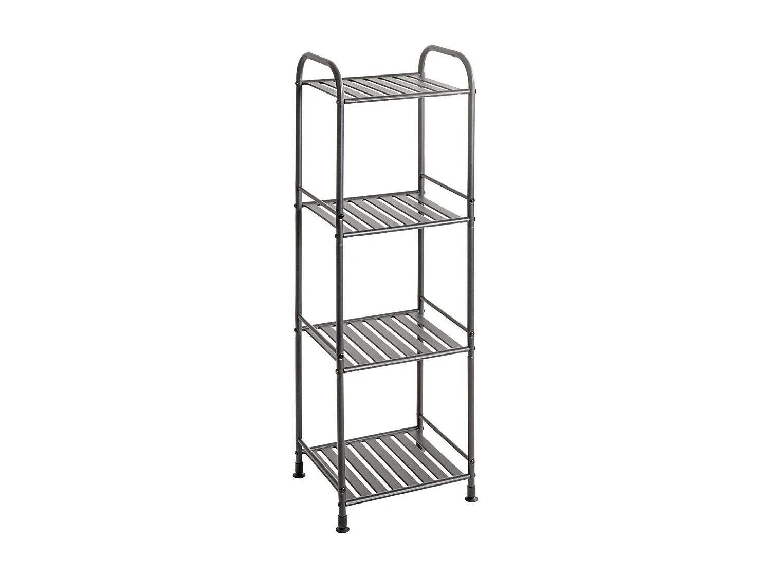 Etagère de 4 niveaux meuble de rangement en métal Gris anthracite - Longueur 33 x Hauteur 108 x Profondeur 28 cm