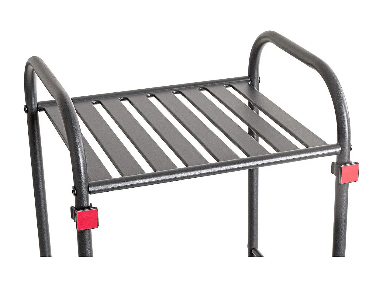 Etagère de 4 niveaux meuble de rangement en métal Gris anthracite - Longueur 33 x Hauteur 108 x Profondeur 28 cm