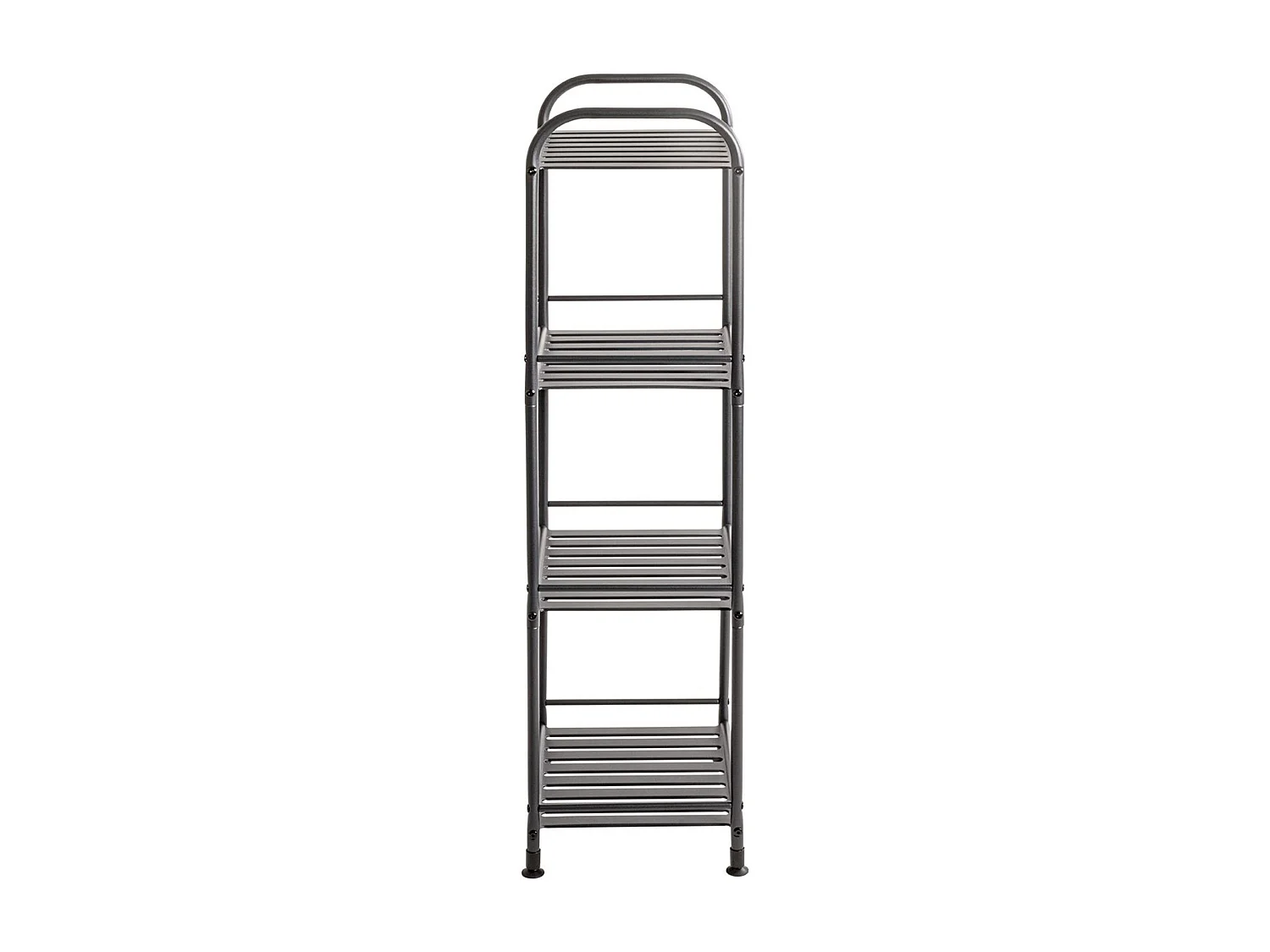 Etagère de 4 niveaux meuble de rangement en métal Gris anthracite - Longueur 33 x Hauteur 108 x Profondeur 28 cm