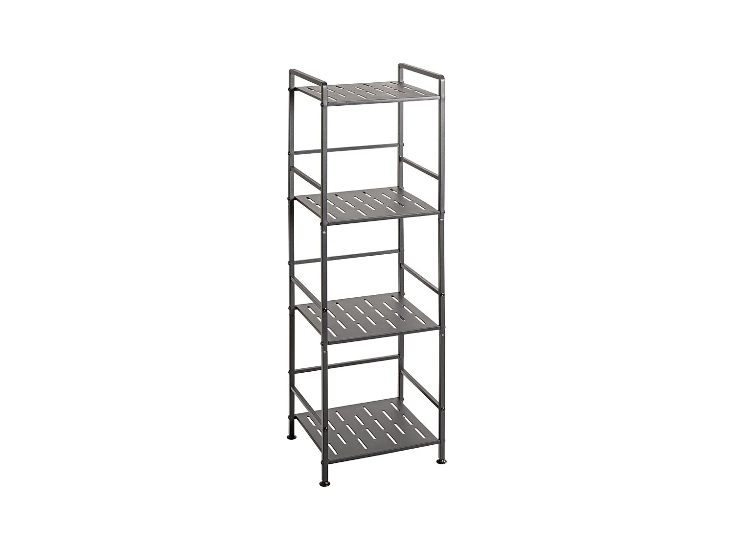 Etagère de 4 niveaux meuble de rangement en métal Gris anthracite - Longueur 33 x Hauteur 106 x Profondeur 28 cm