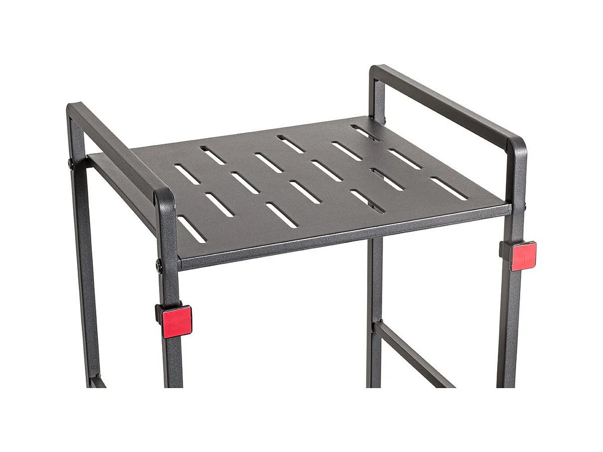 Etagère de 4 niveaux meuble de rangement en métal Gris anthracite - Longueur 33 x Hauteur 106 x Profondeur 28 cm