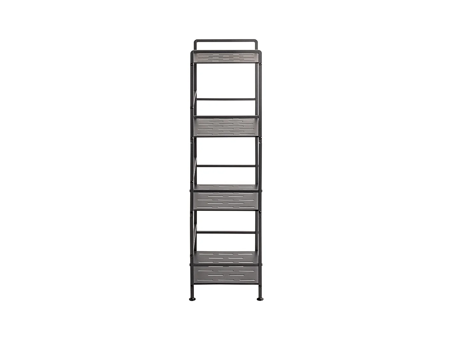 Etagère de 4 niveaux meuble de rangement en métal Gris anthracite - Longueur 33 x Hauteur 106 x Profondeur 28 cm