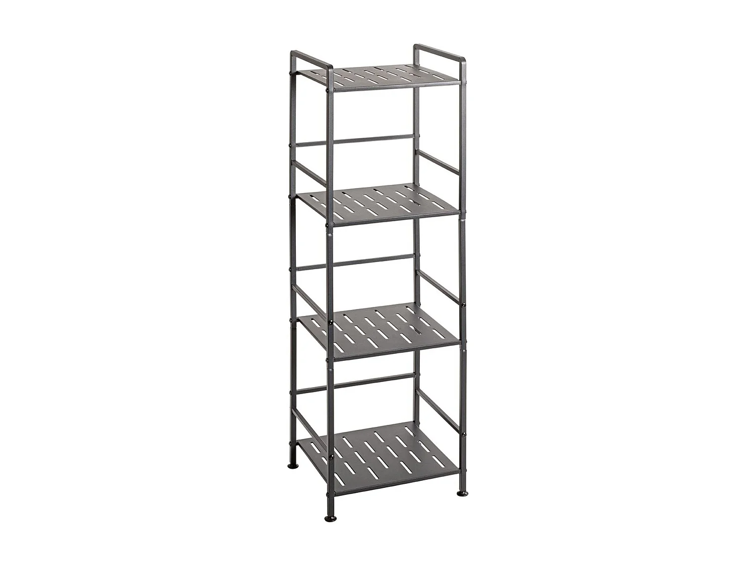 Etagère de 4 niveaux meuble de rangement en métal Gris anthracite - Longueur 33 x Hauteur 106 x Profondeur 28 cm