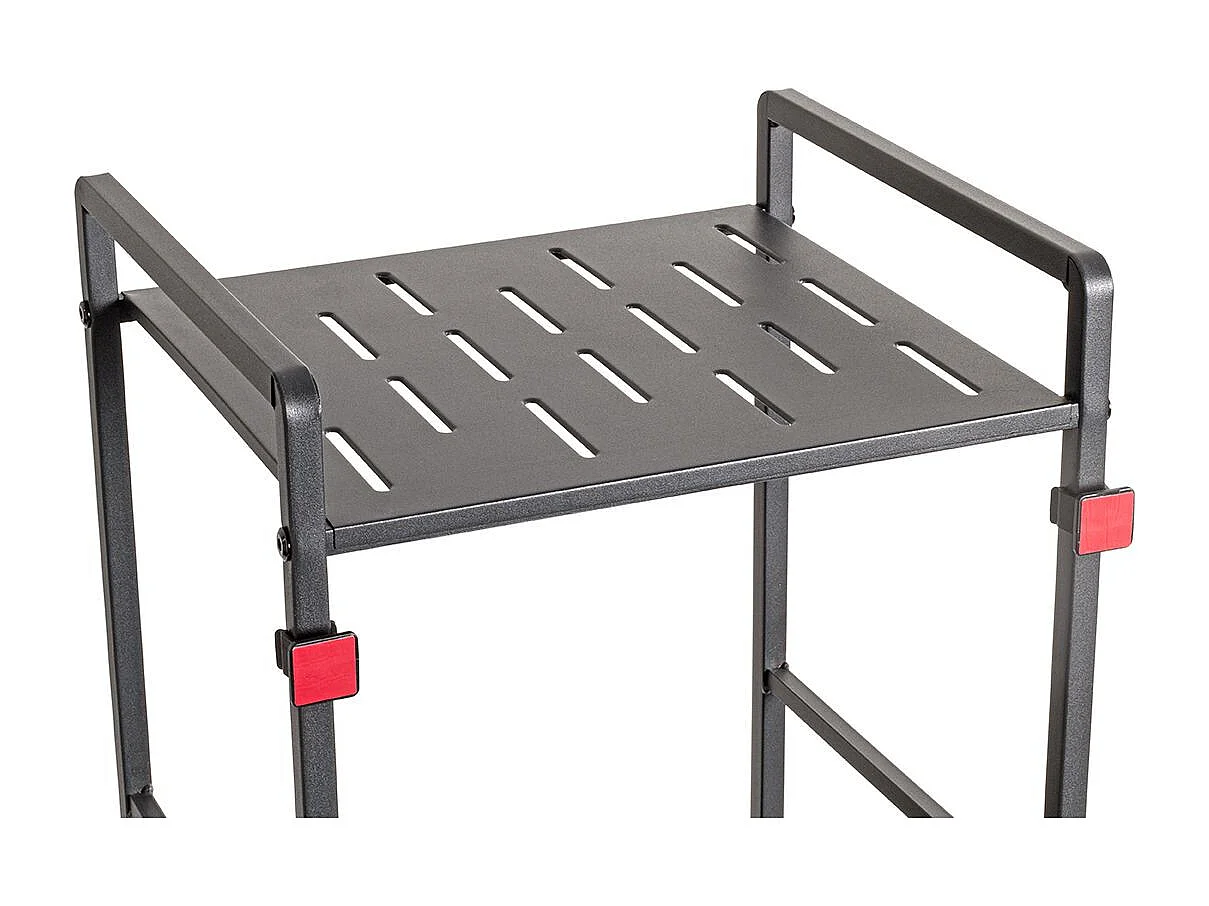 Etagère de 4 niveaux meuble de rangement en métal Gris anthracite - Longueur 33 x Hauteur 106 x Profondeur 28 cm