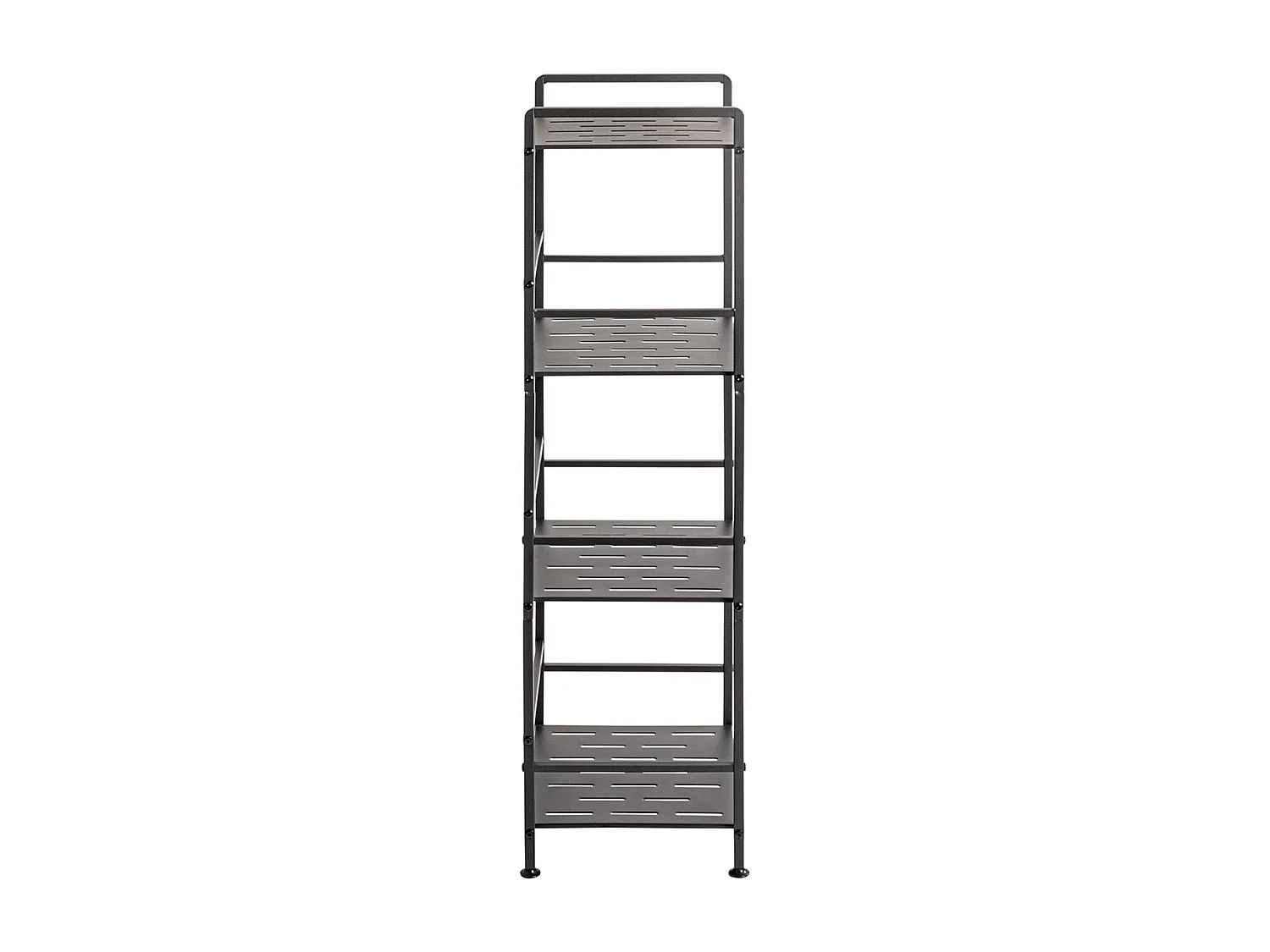 Etagère de 4 niveaux meuble de rangement en métal Gris anthracite - Longueur 33 x Hauteur 106 x Profondeur 28 cm