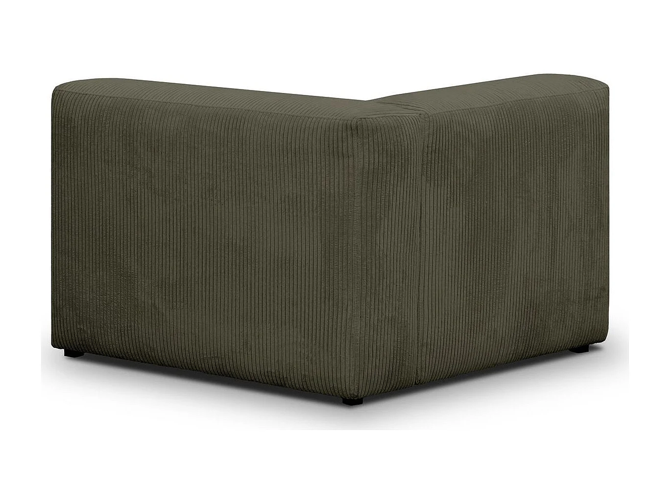 Canapé modulable panoramique 9 places ouvert à gauche en velours côtelé vert kaki - Modulo