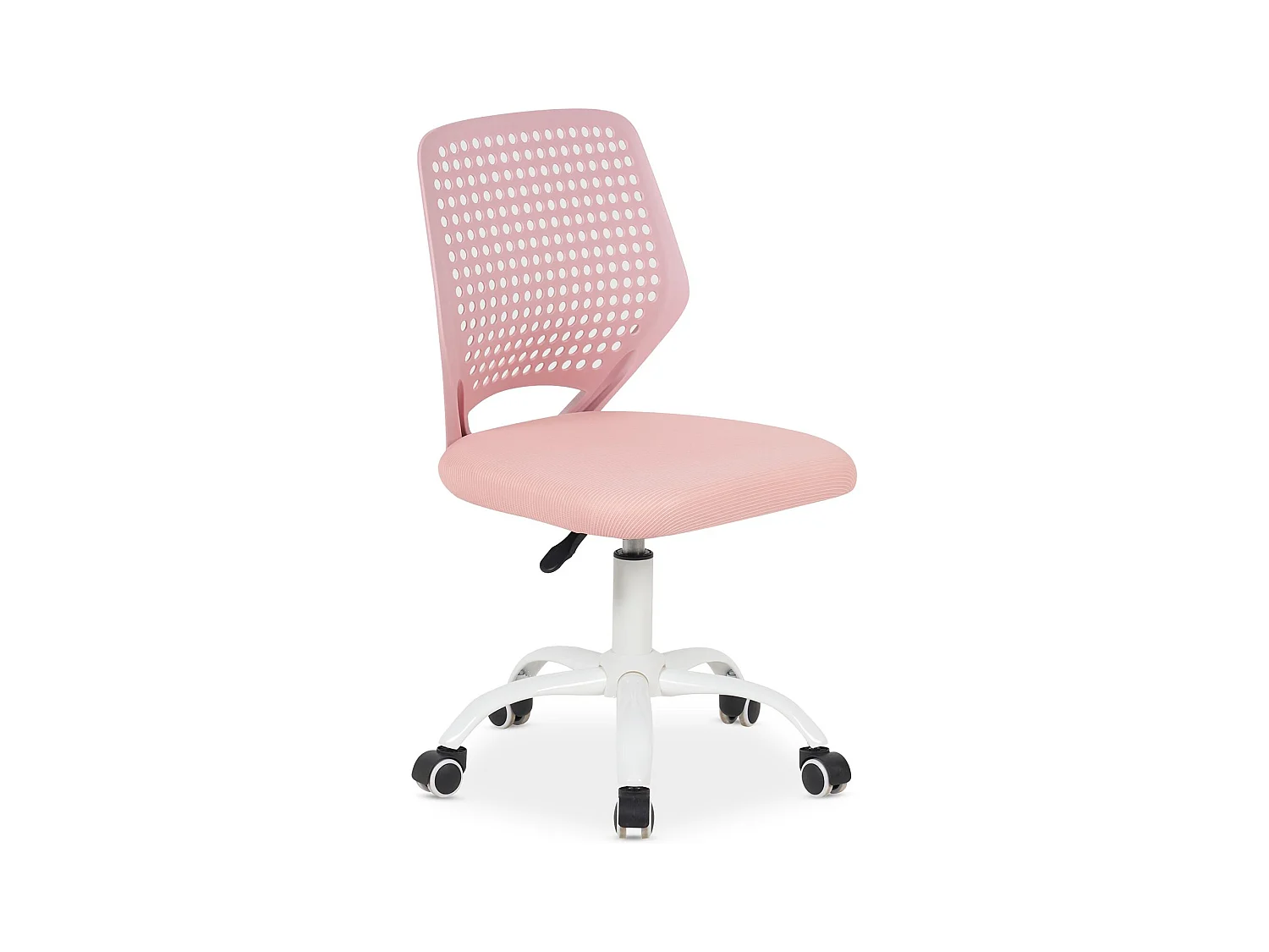 Chaise de Bureau pour Enfant JADE Rose Pivotante Sans Accoudoirs, Assise Rembourrée et Réglable en Hauteur