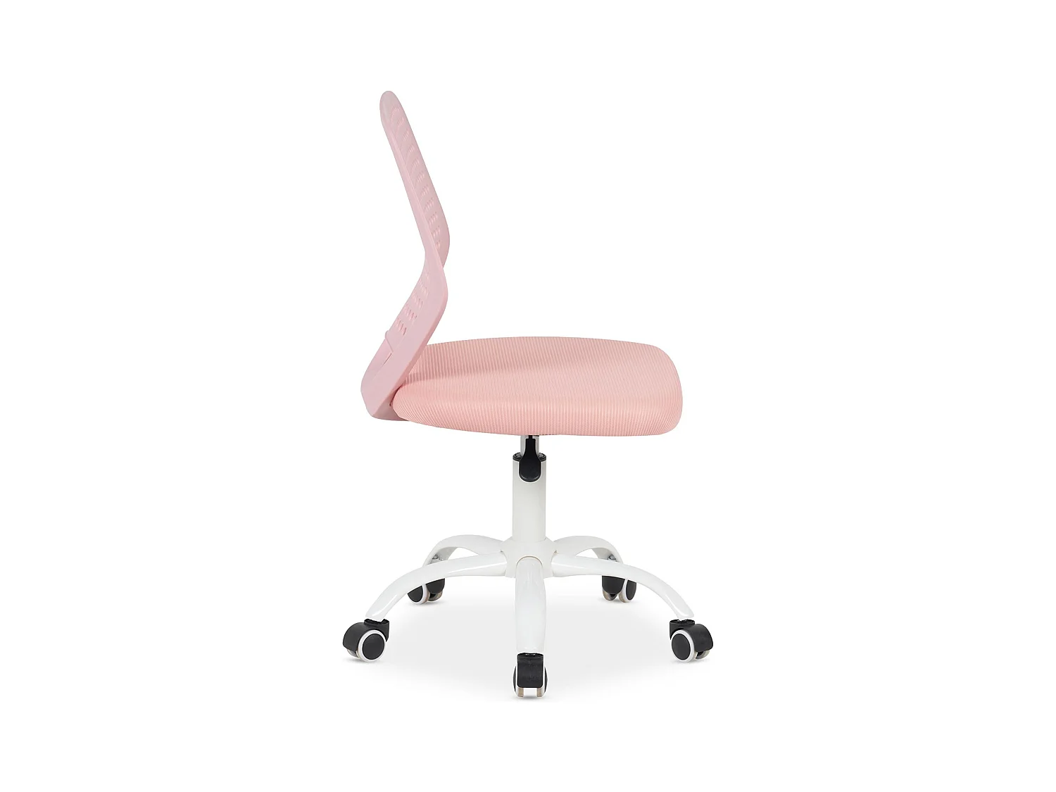 Chaise de Bureau pour Enfant JADE Rose Pivotante Sans Accoudoirs, Assise Rembourrée et Réglable en Hauteur