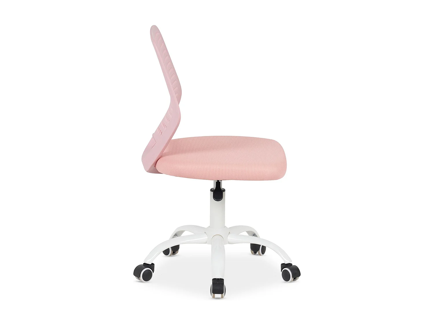 Chaise de Bureau pour Enfant JADE Rose Pivotante Sans Accoudoirs, Assise Rembourrée et Réglable en Hauteur