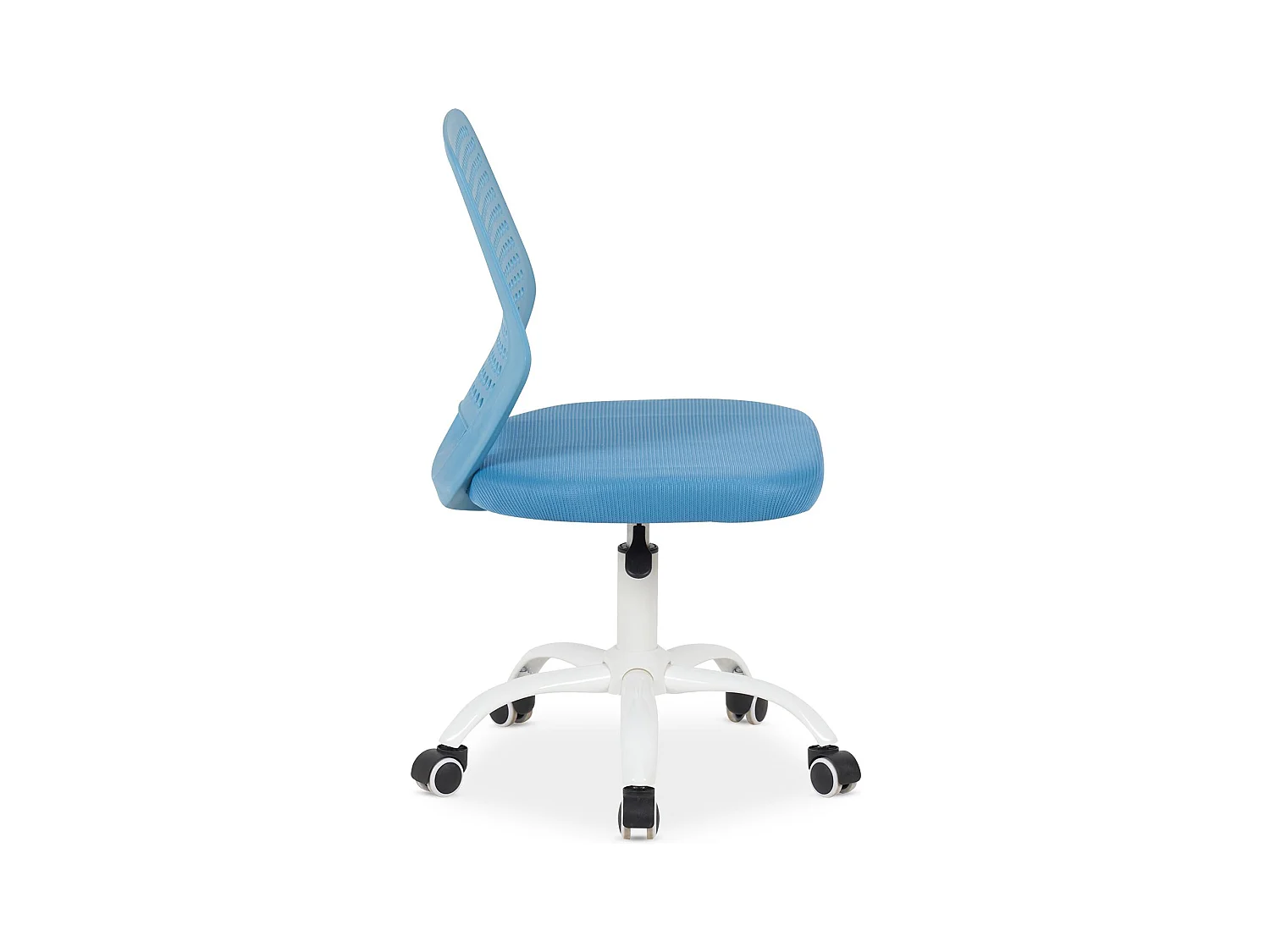 Chaise de Bureau pour Enfant JADE Bleue Pivotante Sans Accoudoirs, Assise Rembourrée et Réglable en Hauteur