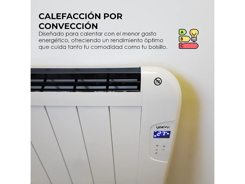 Emisor térmico de aluminio Yoevu, calefactor de bajo consumo